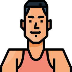 Young boy. Filled outline icon design