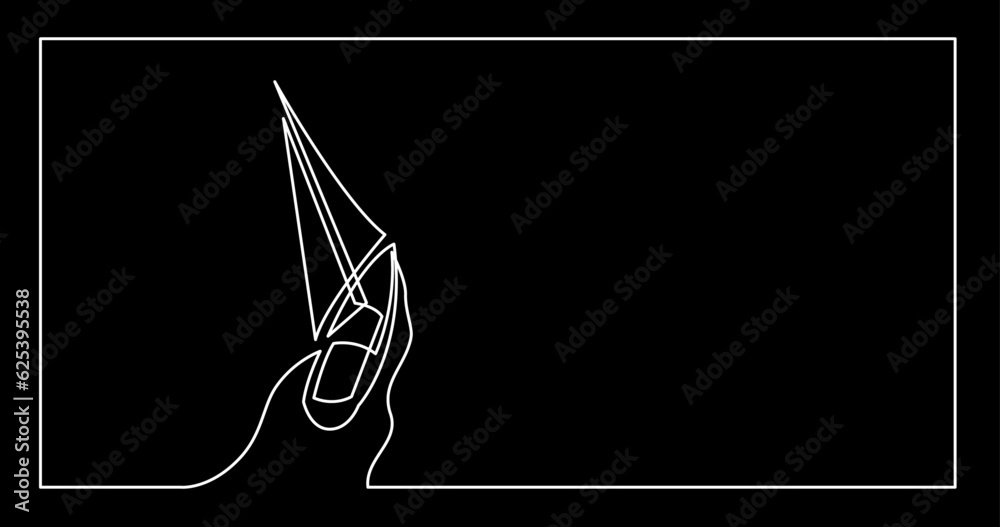 Wall mural continuous line drawing vector illustration with fully editable stroke of yacht sailing boats ships 