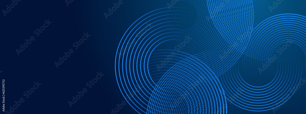 Wall mural abstract blue background with flowing lines. dynamic waves. vector illustration.
