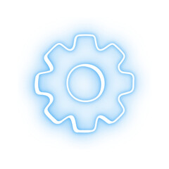 Glowing Neon Cogwheel Gear Settings Icon