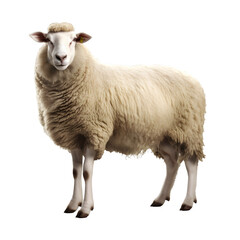 Sheep isolated on white png transparent background