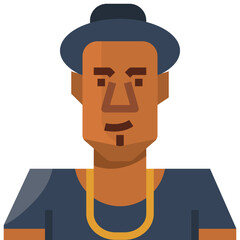 African man .flat icon design