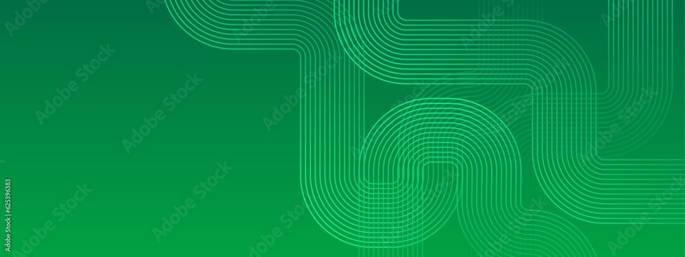 Wall mural flowing green curve shape with soft gradient vector abstract background, relaxing and tranquil art, 