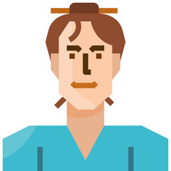 Caucasian man .flat icon design