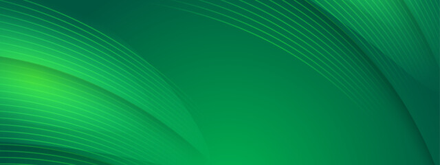 Naklejka premium Abstract green vector background with lines.