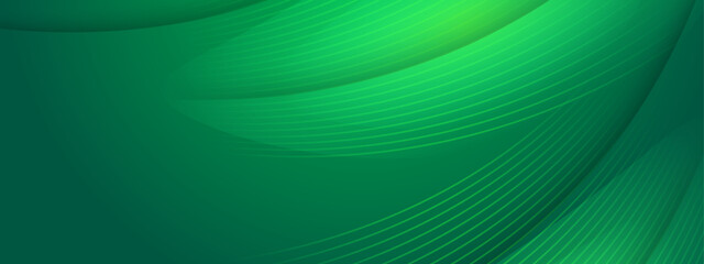 Abstract green background with flowing lines. Dynamic waves. vector illustration.