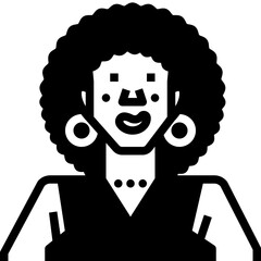 African woman. glyph icon design