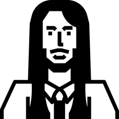 Caucasian man. glyph icon design