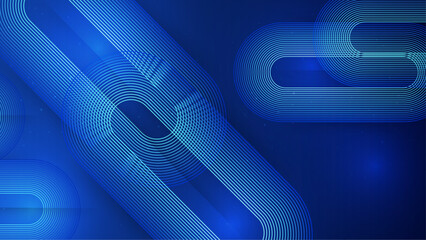 Elegant light blue curved line on dark blue background copy space for text. Luxury design style.