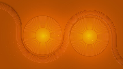 Abstract shiny bright orange line banner design