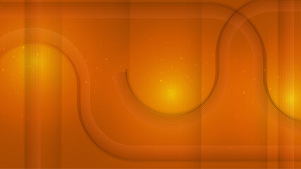 Abstract dynamic waves orange technology background with flowing line