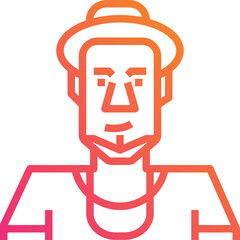 African man. outline icon design