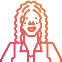 African young woman. outline icon design