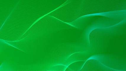 Green background. Blue Waves. Abstract background with halftone gradient. Vector background.