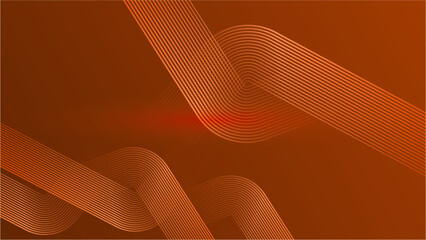 Abstract wave lines on orange background. stripe line art design. Modern shiny blue lines. Futuristic technology concept. Suit for poster, cover, banner, brochure, website