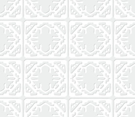 Traditional chinese pattern, seamless asian texture. Abstract geometric decorative white background. 2 color flat style tile ornament. Vector wallpaper