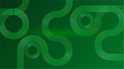 Abstract Waving Line Particle Technology green Background