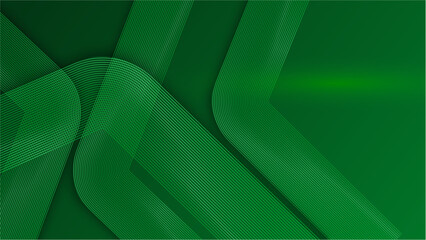 Abstract luxury glowing lines curved overlapping on green background. Template premium award design