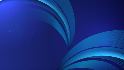 Dark blue line wave particles abstract vector for business, banner website, brochure and flyer background with copy space.