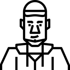 African man. outline icon design