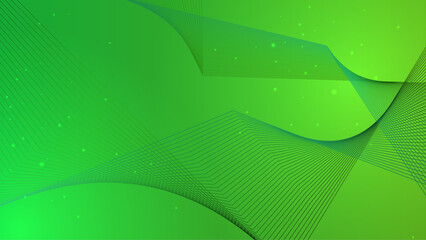 Abstract template green geometric curve wave diagonal presentation background with green line. Modern business style.