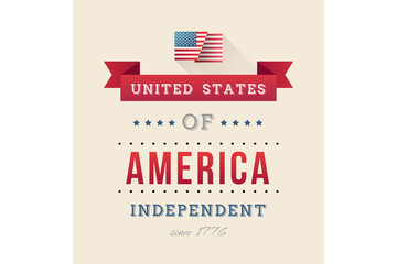 Digital png illustration of independent day text and flag of usa on transparent background
