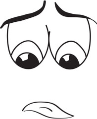 Digital png illustration of sad face on transparent background