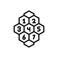 Black line icon for numbers 