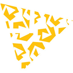 Digital png illustration of yellow abstract pattern on transparent background