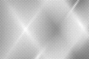 Halftone vector background. Dotted texture with gradient. Retro cartoon gradation illustration with pixel effect. Cross scratched mirror backdrop.