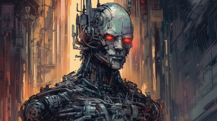 サイボーグイメージイラスト,Generative AI AI画像