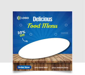 Delicious Food Menu Social Media Post Design Template