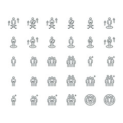 People Icons Line Work Group Team Vector