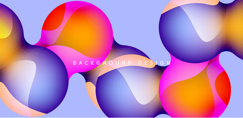 Spheres and circles abstract background, trendy colorful design. Vector Illustration For Wallpaper, Banner, Background, Card, Book Illustration, landing page