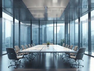 Conference Room in a surrounded by glass panes