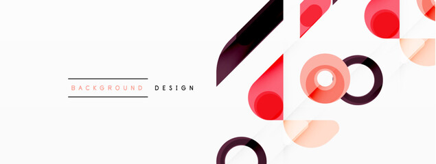 Colorful triangles and circles abstract background. Design for wallpaper, banner, background, landing page, wall art, invitation, prints, posters