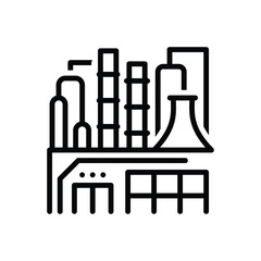 Black line icon for industries 