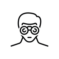 Black line icon for look  