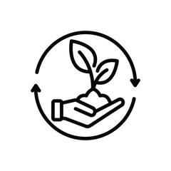 Black line icon for sustained 