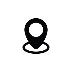 simple map pin icon, flet icon pib location black © tri