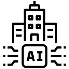 smart city outline style icon