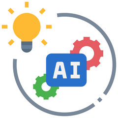 machine learning flat style icon