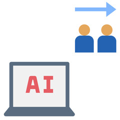 job displacement flat style icon