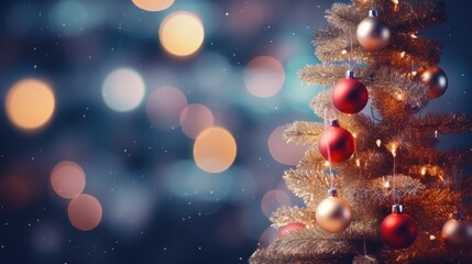 Obraz na płótnie Canvas Festive Baubles Glow: Christmas Tree with Shiny Lights