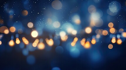 Enchanting Christmas Decor: Bokeh Lights on Dark Blue