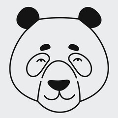 Panda face in doodle style. Cute Australian animal.
