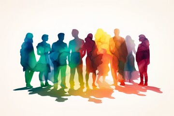Obraz premium Different colorful people silhouettes in concept