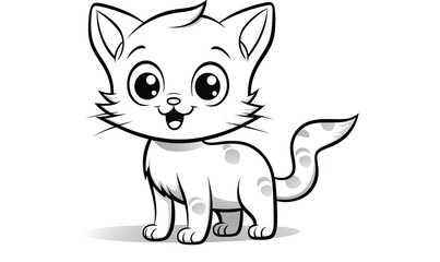 Print out the line art of the cartoon kitty and start coloring.
