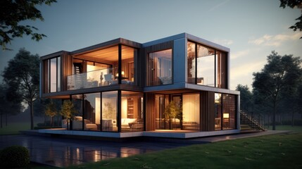 Modern Architectural Design with Spacious Windows