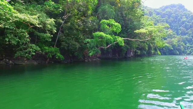 beautiful Malaysia Asia landscape. Dayang Bunting Lake on Langkawi Island. Tropical paradiese